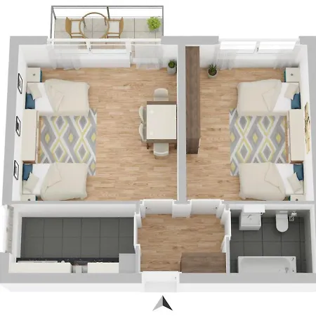 Apartament Erb01 - 2-zimmer-apartment Mit Balkon In