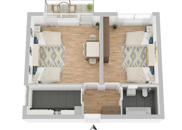 Διαμέρισμα Erb01 - 2-zimmer-apartment Mit Balkon In